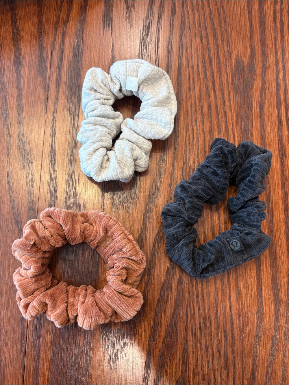 Lululemon Scrunchies - Cream, Black, and Tan